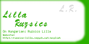 lilla ruzsics business card